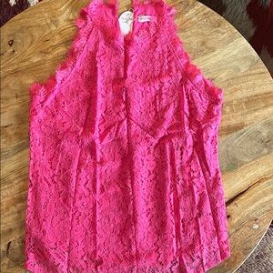 Alife Pink Lace Sleeveless Top